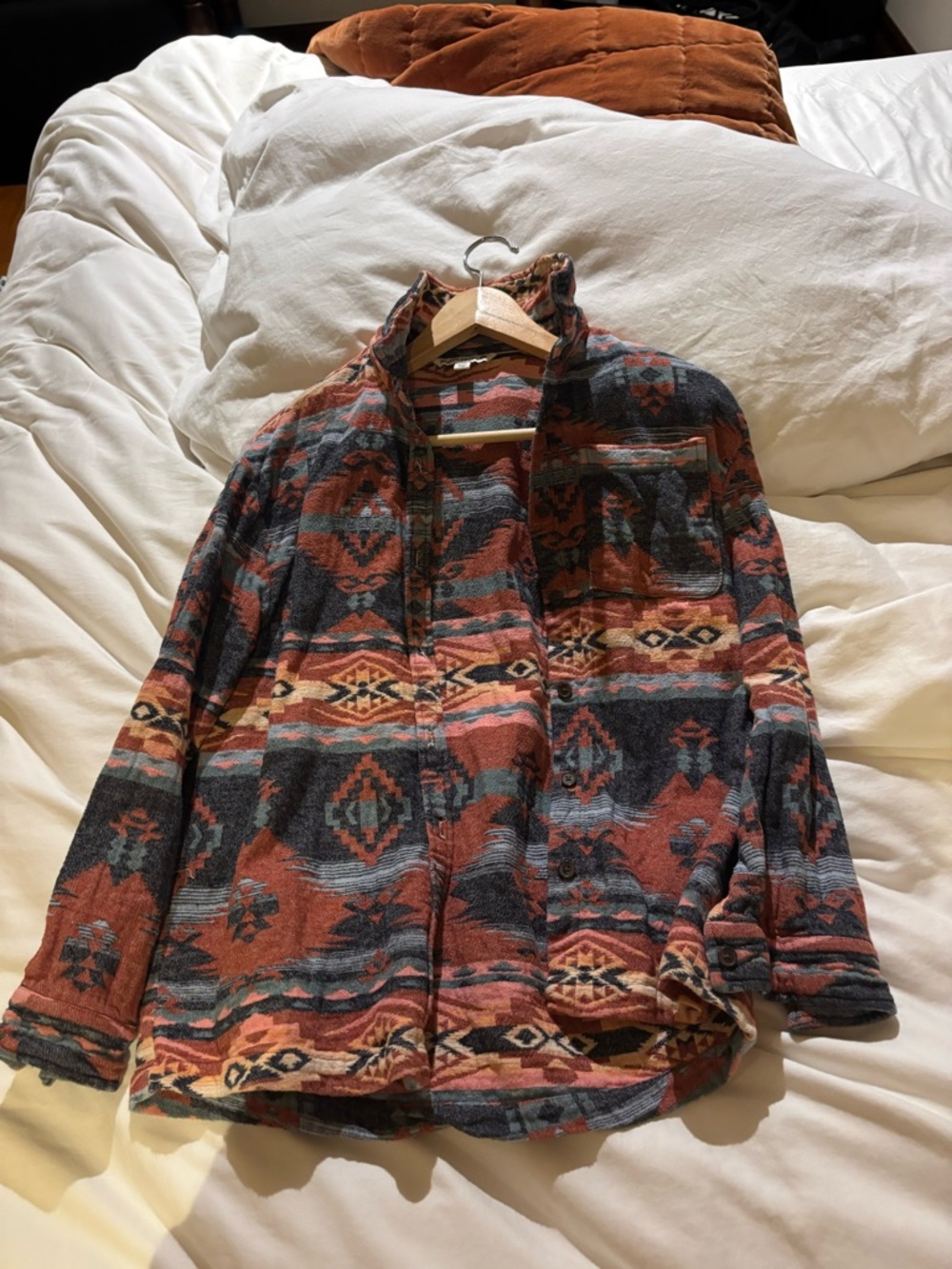 Women's Southwestern Style Patterned Button-Down Shirt